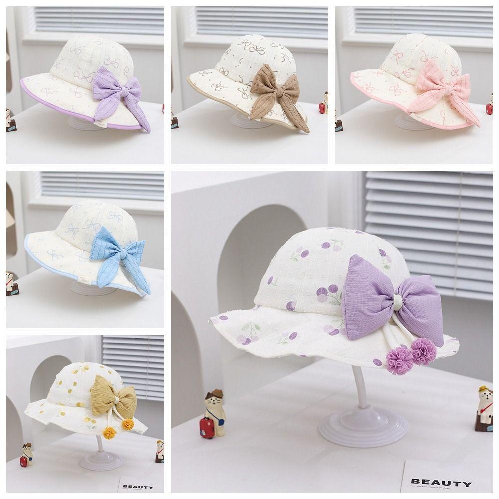 UV Protection Baby Fishermen Hat Bowknot Kids Bucket Hat Casual Children Sun Hat  Outdoor