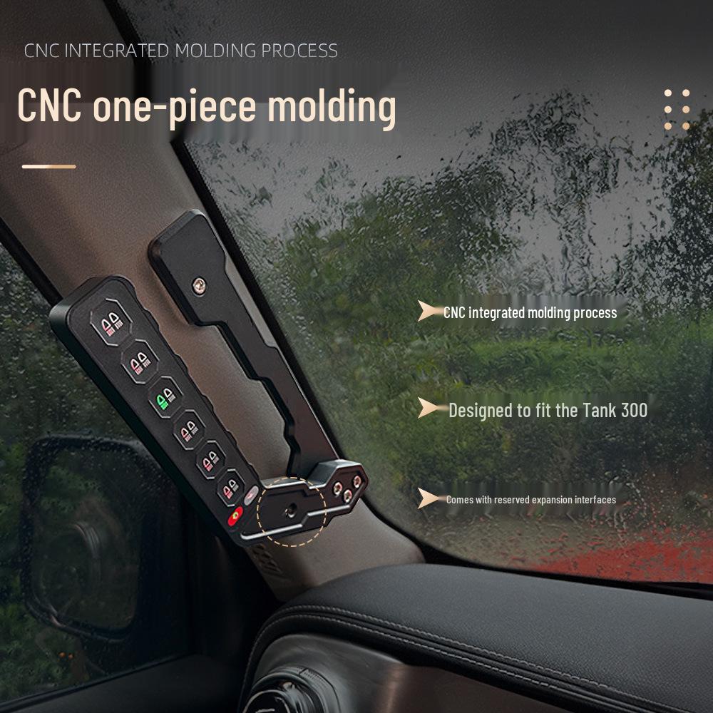 Внедорожный мод Tank 300: Поручень на стойку A с мощным светодиодным прожектором, беспроводным стробоскопом и пультом дистанционного управления.