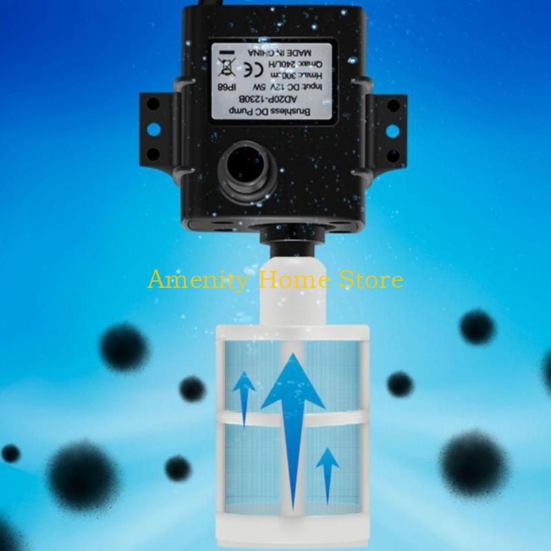 F26C DC12V Маленькие Погружные Водяные 240л/ч Аквариумные Аквариумы Низкий Уровень Шума