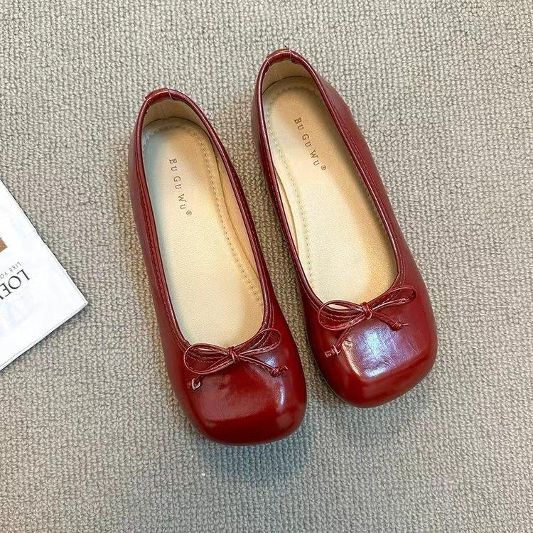 Балетки, женские туфли на плоской подошве, удобные нескользящие женские лоферы, кожаные туфли на плоской подошве, элегантные женские туфли на одинарной подошве с бантом, обувь для мам