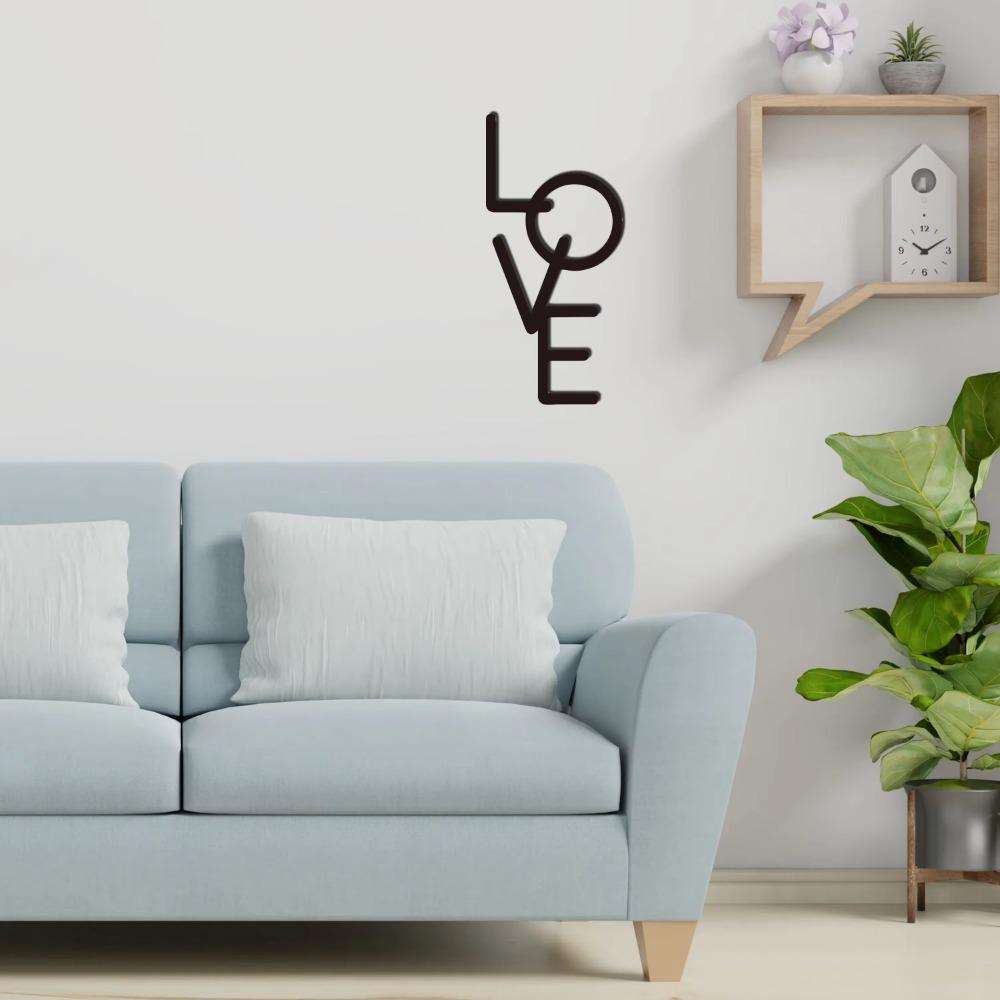 1pc LOVE Metal Sign Vertical Design Elegant Metal Wall Decor Stylish LOVE Word Art for Nursery, Bedroom, & Lobby Wall Decoration