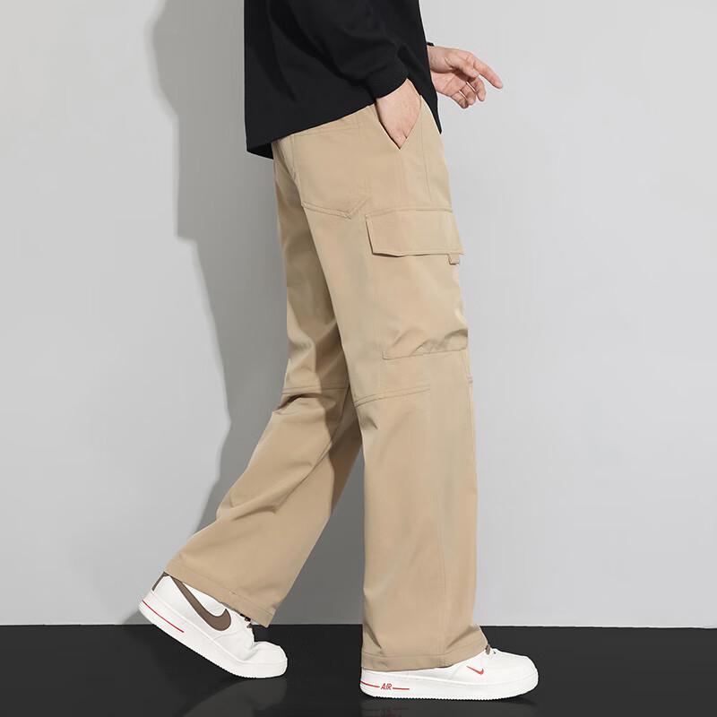 JEEP SPIRIT Men's Multi-Pocket Loose Straight Cargo Pants