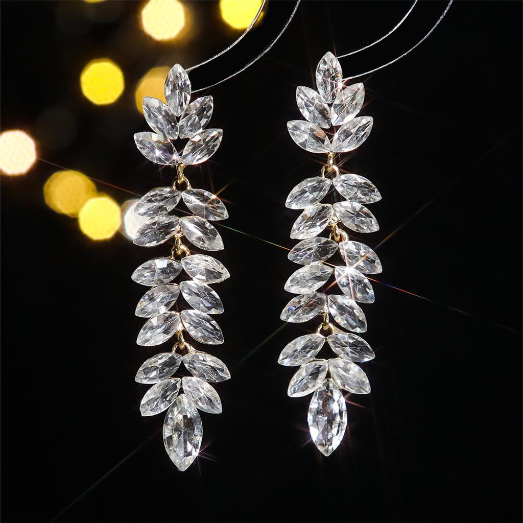 Fashion Colored Glass Rhinestone Long Earrings Women, Luxury Stud Earrings, Ear Jewelry Earrings