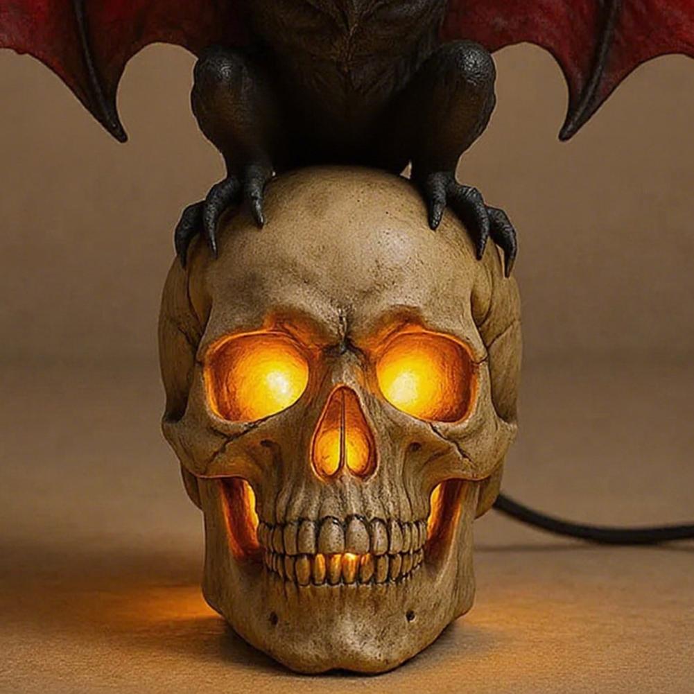 Halloween Night Light Bat Wall Candlestick Bat Lamp Decoration Bat Skull Wall Lamp 3d Skeleton Design for Halloween for Party