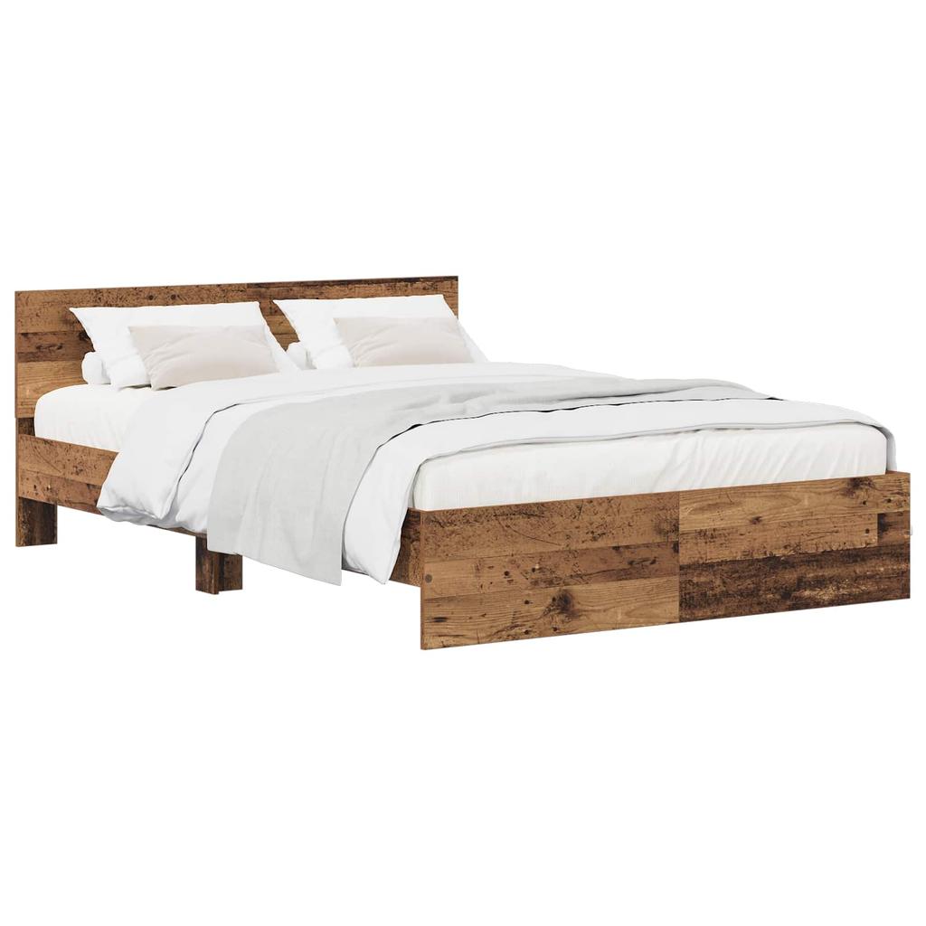 Bed Frame with Headboard Reclaimed Wood 160 x 200 cm Engineered Wood