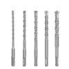 5 Pcs Electric Hammer Cross Impact Drill Bit Set 2-slot Round Shank Cross Tips For Concrete Wall