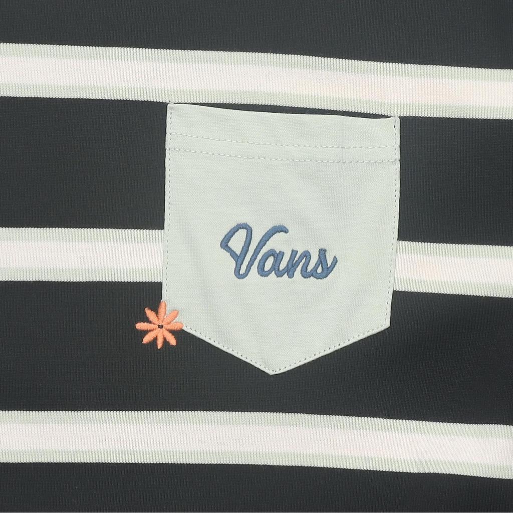 Vans Color Block Striped Printed Polo Shirt Men Tops Black VN0A7Q1KH9A