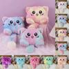 Rainbow Cat Shoulder Bag Faux Fur Stuffed Doll Bag Portable Plush Crossbody Bag  Streetwear