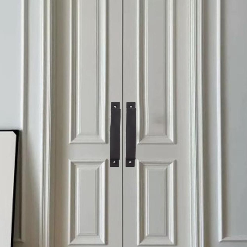 Black Barn Door Pull Handle 153mm Hole Spacing Door Handle Bar Modern Sliding Door Pull Wardrobe