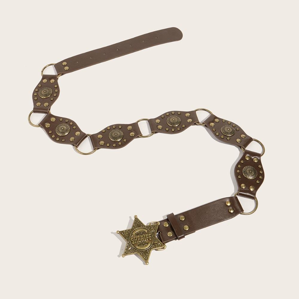 Retro Grommet PU Leather Waist Belt Gothic Steampunk Vintage Rivet Waist Cinch Belt Wide Y2k Waistband Female Jeans