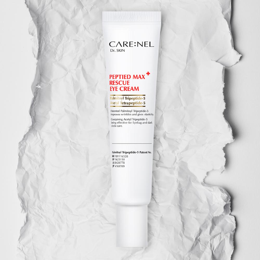 CARENEL Peptied Max Rescue Крем для кожи вокруг глаз против морщин Упругость мешков под глазами Уход за темными кругами Корейский уход за кожей