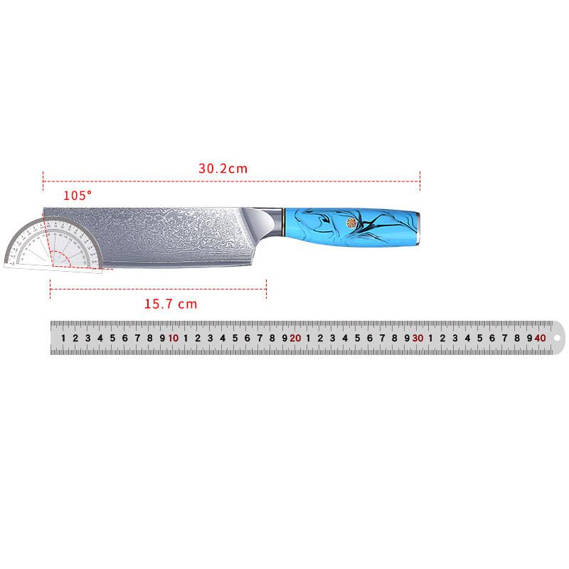 Damascus Steel Kitchen Knives Sharp Chefs Cleaver Sashimi Santoku Slicing Nakiri Paring Boning Paring Utility Knife Resin Handle
