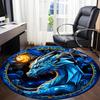 1pc Dragon Fantasy Office Round Area Rug, Indoor Mat Suitable ForOffice, Under Office Chairs Bedroom Living Room Home Decor, Room Deco T004