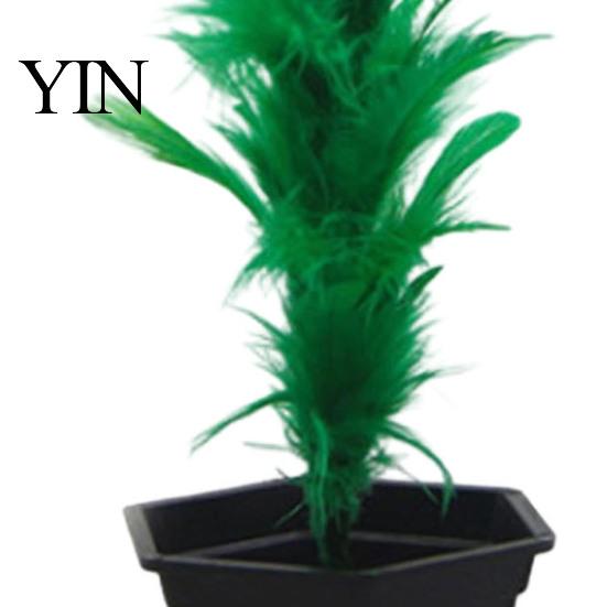 Colorful Feather Flower Stick to Magic Trick, Appearing in Pot from Wand, Impromptu Tricks Up Close Stage Trick Props for Street Performance, Parties