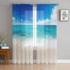Caribbean Sea And Sunny Day Tulle Sheer Curtains for Living Room the Room Bedroom Kitchen Decoration Voile Organza Curtains