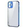 Ультратонкий прозрачный чехол с металлической рамкой для iPhone 12 Pro, темно-синий