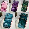 Teal Blue Gold Agate Marble Phone Case For iPhone 16 15 14 12 11 13 Pro Max 7 8 Plus X XR XS Max 13 12 Mini Cover