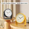 Creative Metal Small Alarm Clock 360°Rotating Silent Bedside Desk Table Clocks Gift for Bedroom Living Room Tools Office Decor