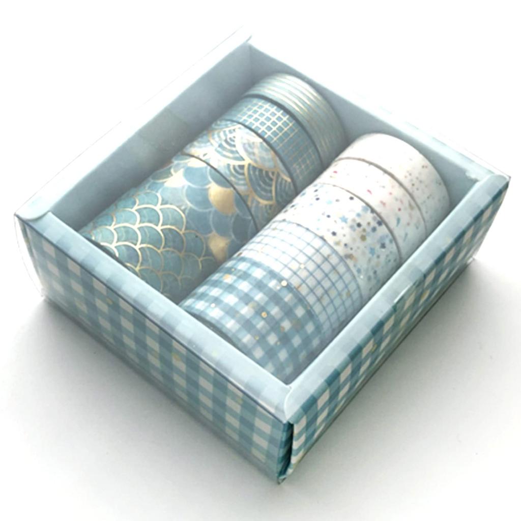 YUBX Masking Set of Creative Washi Tape with Gold Foil Stamping for DIY Gift and Gift Decoration Tape, 10, Crafts, Journals, Planners, Scrapbooks,