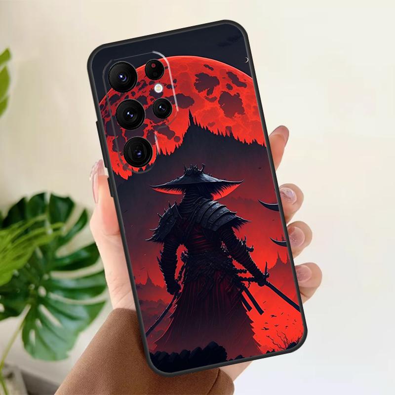 Japan Ninja Samurai Red Sun Soft Case For Samsung Galaxy S21 S22 S23 S24 S25 Ultra S9 S10 Plus S20 FE S24 FE Phone Cover