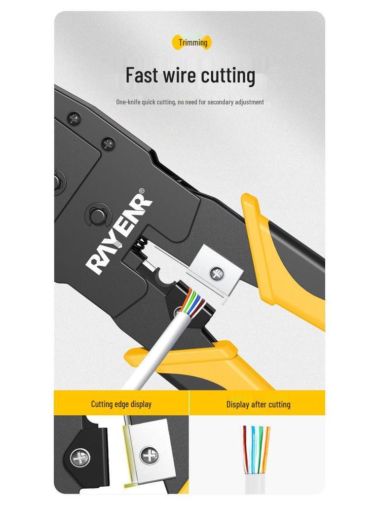 Ruineng Профессиональный набор инструментов для обжима сети Cat 6 с многофункциональным тестером