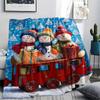 snowmen Print Flannel Blanket, High quality Comfortable for All Seasons, Home Decor, Warmth and Comfort, Perfect for Christmas Gifts