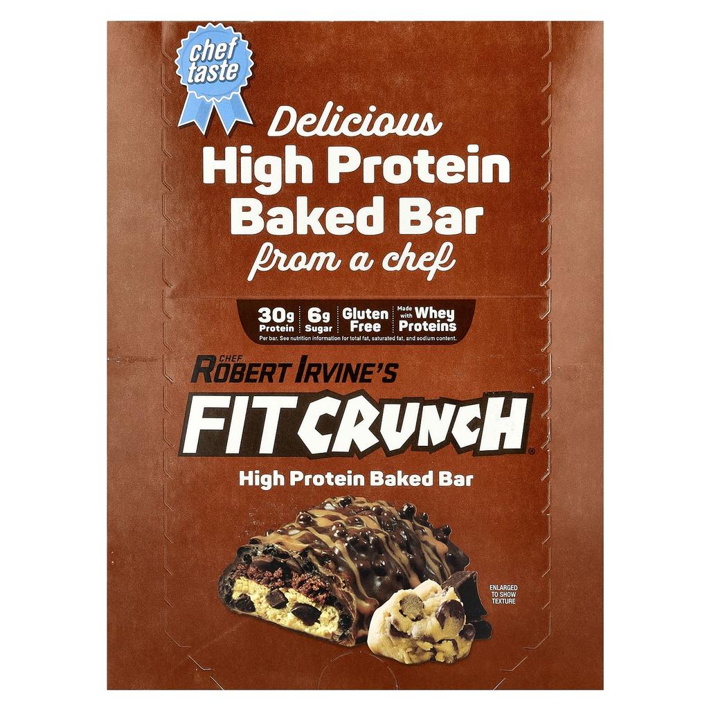 High Protein Baked Bars, Chocolate Chip Cookie Dough, 12 Bars, 88G (3.1Oz) Each