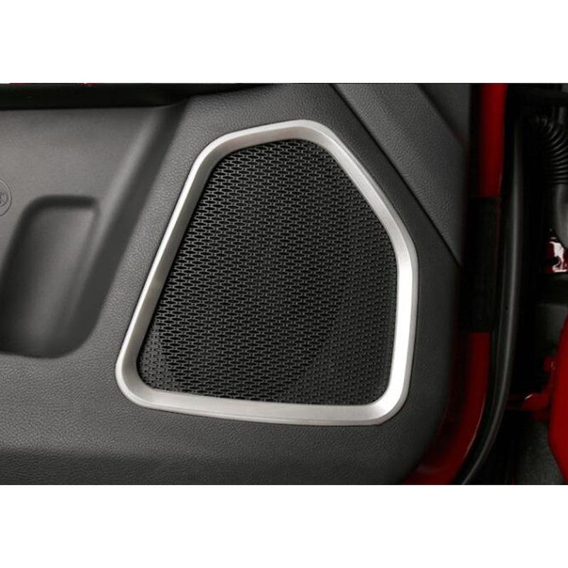 Car Detector Stick ABS For Jeep Compass 2017 2018 ide Door Audio Speak Sound Cover Ring Trim Frame 4pcs