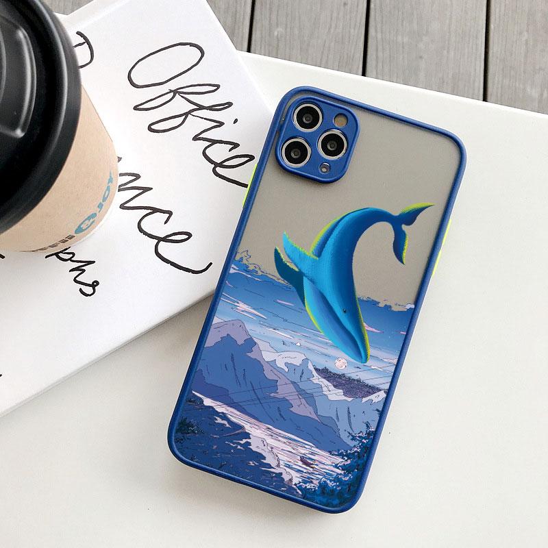 Фантастический Чехол для Телефона с Китом Для iPhone 16 14 13 15 12 11 Pro Max Mini SE2 8 7 Plus X XR XS Аниме Цветные Киты Ударопрочные Чехлы