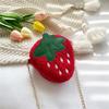 Kindergarten Girls Fashionable Plush Strawberry Chain Bag 2023 Soft Breathable Wearresistant Coin Purse