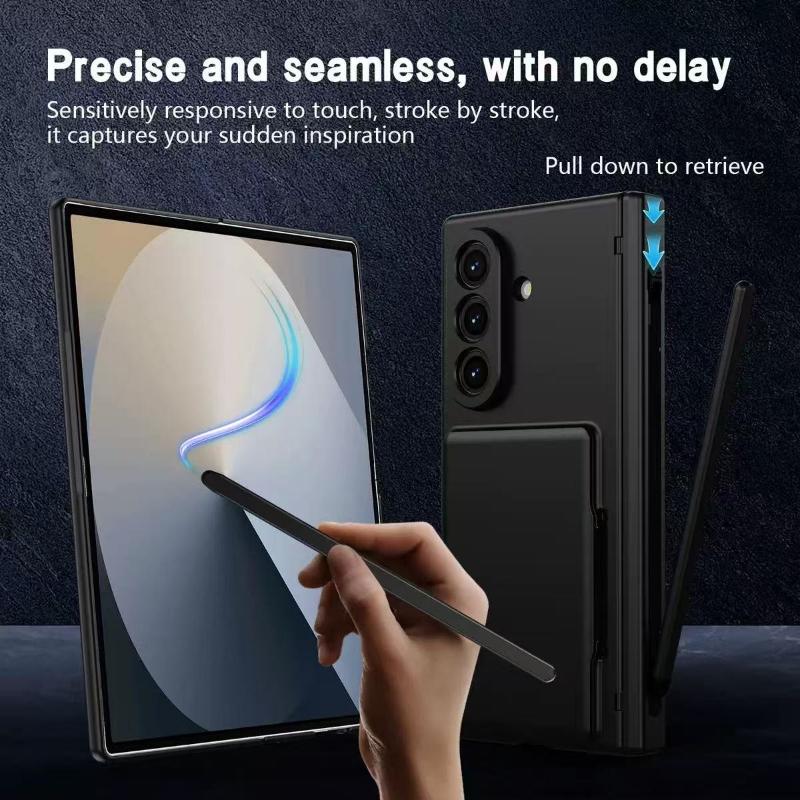 For Samsung Galaxy Z Fold 8 Ultra Fold 7 6 5 4 3 Hinge Protection With S Pen Screen Protector Wallet Card Slot Holder Phone Case