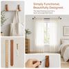 4PCS PU Leather Curtain Rod Holders Lychee Stria Texture 10.5 Inches Length Wall Mounted Strap Hooks Dark Brown Color