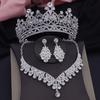 Винтажные хрустальные короны свадебные комплекты ювелирных изделий для женщин диадемы колье ожерелье комплекты для свадьбы корона комплект ювелирных изделий аксессуары