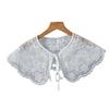 Girls Shoulder Wraps Shawl for Women's Shirt Fake Collar Front Tie White Lapel Blouse Detachable Collar Vintage Ladies Collar