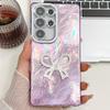 For Samsung Galaxy S23 Ultra Case Big Bow Decor IMD PC+TPU Phone Cover with Glass Lens Film