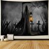 Home Decor Tapestry Halloween Pumpkin Lantern Wall Hanging Tapestry Boho Hippie Magic Castle Wall Decor Backdrop Fabric