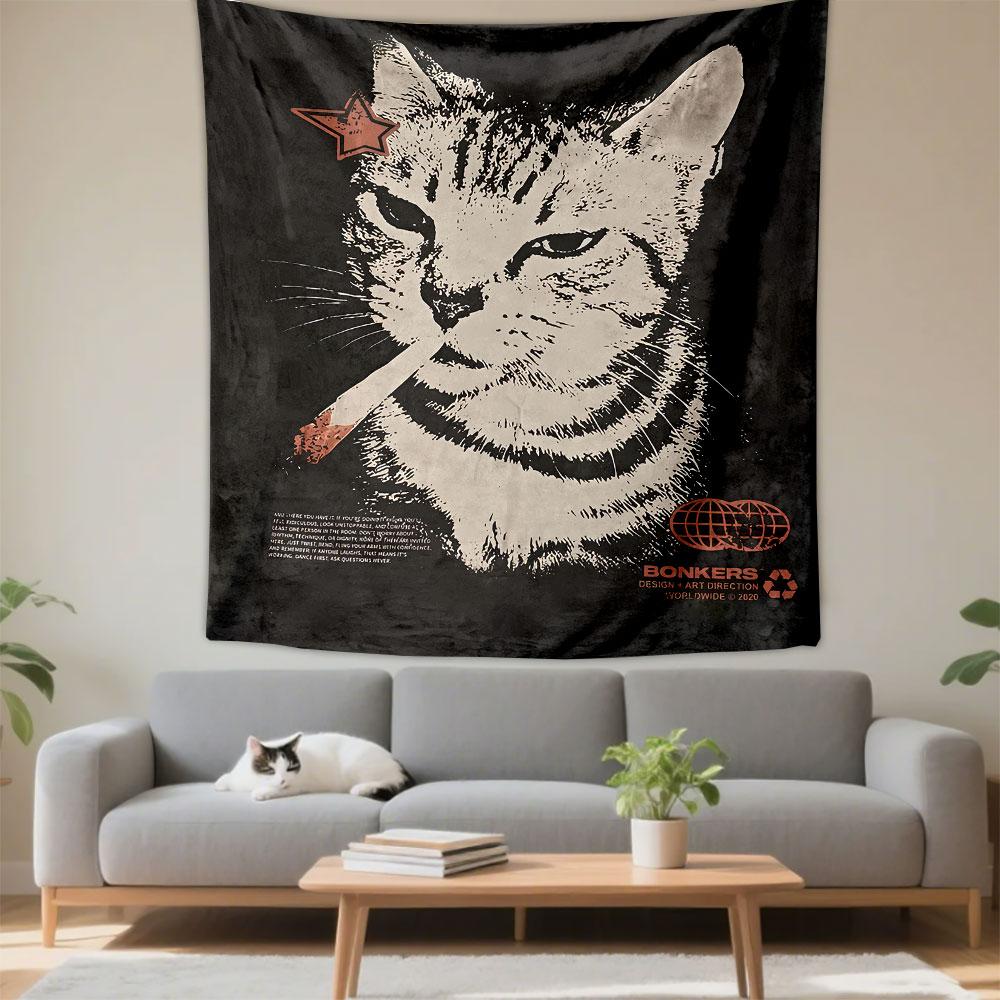 Bonkers Tapestry Wall Hanging, Crazy Cartoon Art, Wall Decor for Bedroom Living Room Dorm