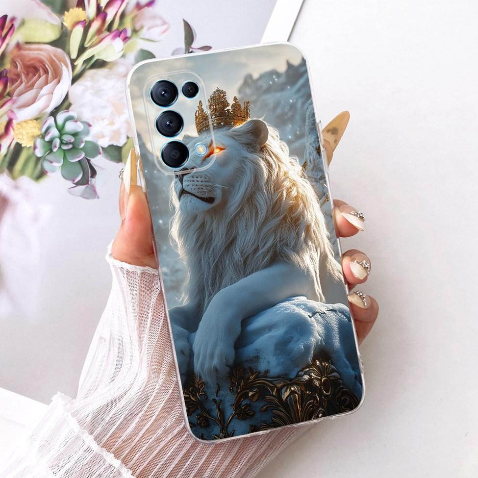 Прозрачный чехол для Oppo Reno5 5G Case CPH2145 Милый Кот Модная Бабочка Смешной Расписной Корпус PEGM00 PEGT00