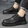Fashion Men Shoes Men Business Casual Leather Shoes Men Fashion Breathable Shoes British Casual Lace Up Single Leather Shoes