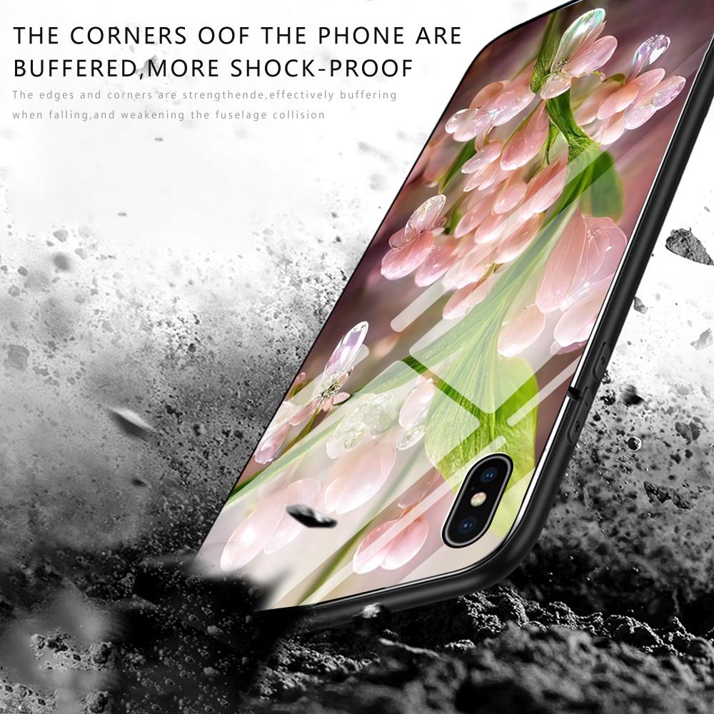 Чехол для телефона из закаленного стекла для iPhone 11 12 13 14 15 16 17 Redmi 10 12 14C Note10 Note14 Xiaomi 11Lite PocoC75 Мягкий край Ударопрочный Гладкий чехол