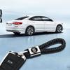 Черный плетеный кожаный и металлический брелок для ключей для моделей KIA с логотипом