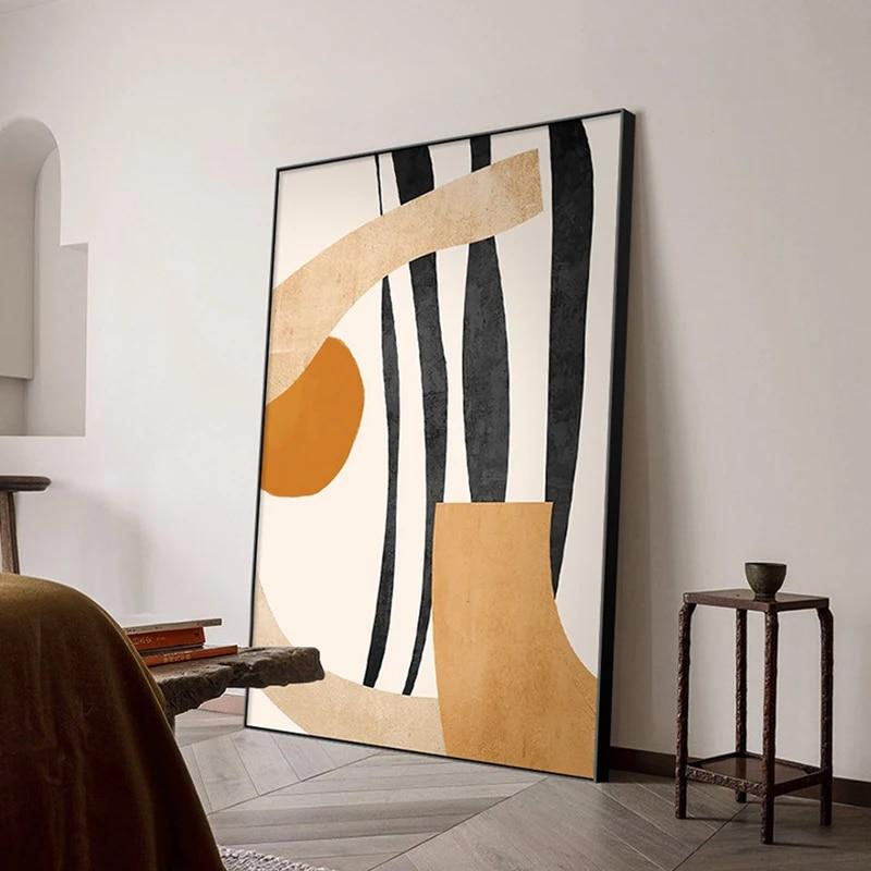 Абстрактные геометрические линии, холст, живопись, современный минималистский домашний декор, постеры, принты, настенные художественные картинки для гостиной, отеля