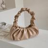 Women's Pleated Cloud PU Leather Shoulder Bag  Solid Color Shoulder Bags  French  Leisure Armpit Bag