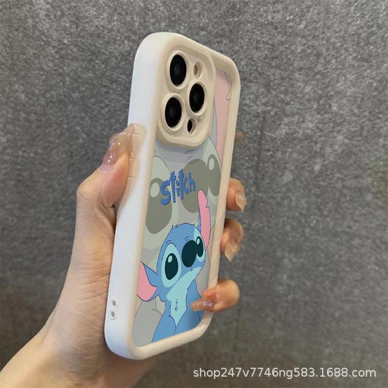 Мультяшный чехол для телефона Stitch & Angel для пары на iPhone 15 Pro Max, 13/14, XR, 12
