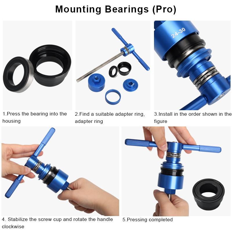 Нижний кронштейн велосипеда, инструмент для снятия подшипника и установки для шоссейного велосипеда MTB, BB, пресс-фитинг 24 мм, 30 мм, BB86 BB30 BB92 PF30, ремонтный комплект