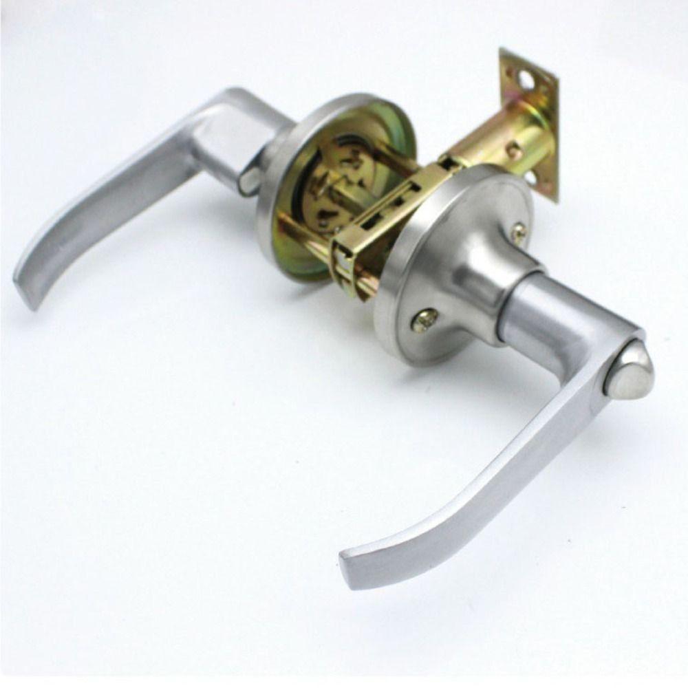 Серебристый Замок для Домашней Двери Трехполюсный Сферический Замок с Тремя Ручками-Планками Дверная Ручка Замок Ванная