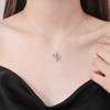 Silver Women' Necklace Heart with Cubic Zirconia ITALIAN Adjustable DIAMOND