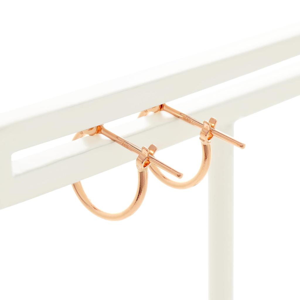 ESTELLE [Official] Women's Hoop Earrings, 18K Pink Gold (S) 0202-1468-0010-0000