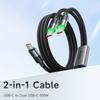 MCDODO CA-6740 2-в-1 USB-C Кабель 100 Вт Быстрая Зарядка Два порта Type-C Плетеный Шнур 1.5 м для Нескольких Устройств