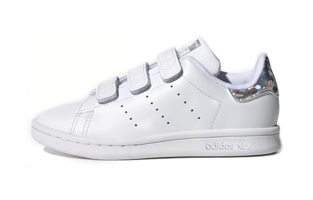adidas Оригинальные Stan Smith Низкие Детские Кроссовки для Скейтбординга Белые Серебристые Дети Возраст 3 7 Лет EE8484